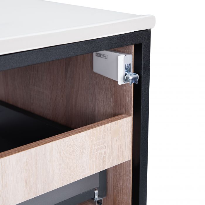 Комплект Qtap Taurus 800х580х437 White/Whitish oak подвесная тумба + раковина врезная QT2472TPT803WWO