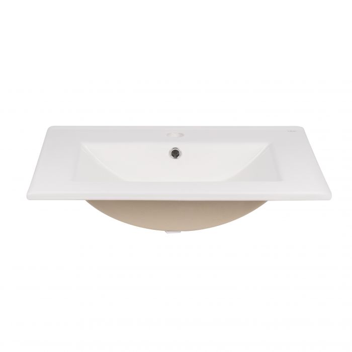 Комплект Qtap Taurus 600х800х437 Whitish oak напольная тумба + раковина врезная QT2471TNT603WO