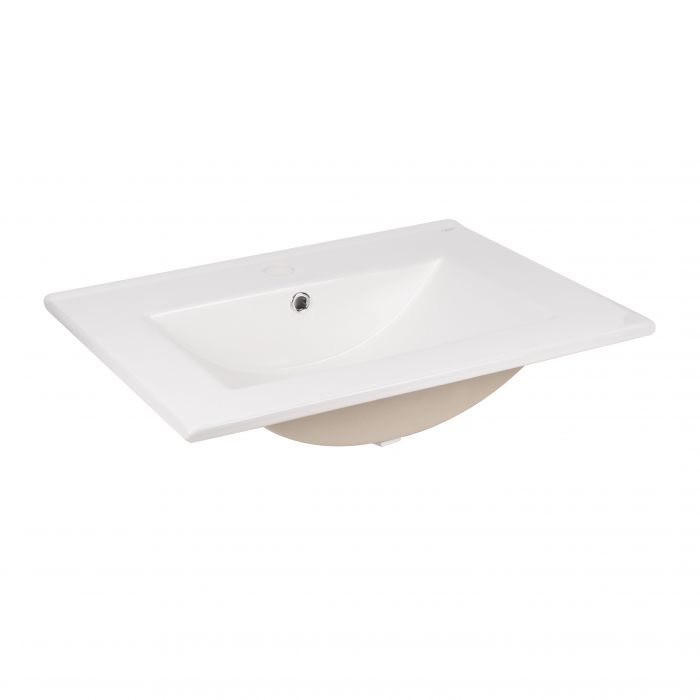 Комплект Qtap Taurus 600х800х437 Whitish oak напольная тумба + раковина врезная QT2471TNT603WO