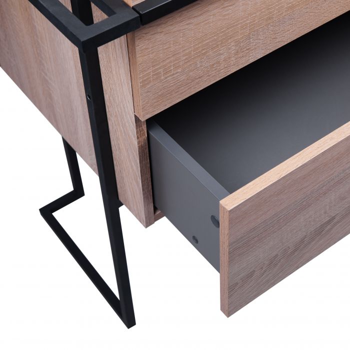 Комплект Qtap Taurus 600х800х437 Whitish oak напольная тумба + раковина врезная QT2471TNT603WO