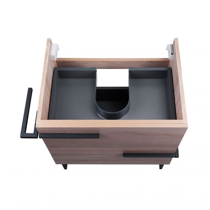 Комплект Qtap Taurus 600х800х437 Whitish oak напольная тумба + раковина врезная QT2471TNT603WO