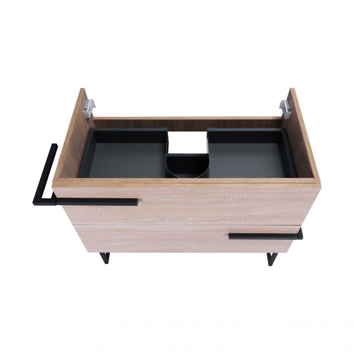 Комплект Qtap Taurus 800х800х437 Whitish oak напольная тумба + раковина врезная QT2471TNT803WO