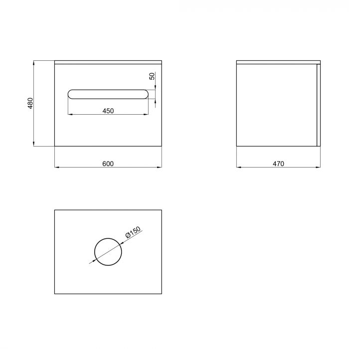 Тумба подвесная Qtap Virgo 600х476х469 White/Whitish oak со столешницей QT1879TPА601WWO