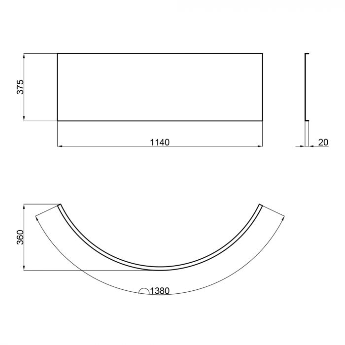 Панель для полукруглого фронтального поддона Lidz Kupala TP80x80x38