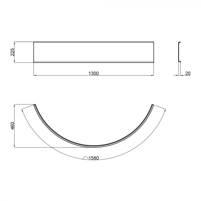 Панель для полукруглого фронтального поддона Lidz Kupala TP90x90x23