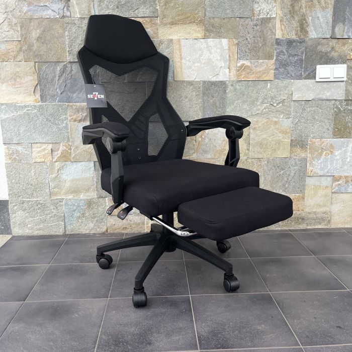 Компьютерное кресло SEWEN YODA Footrest Черный, Seven, Сетка