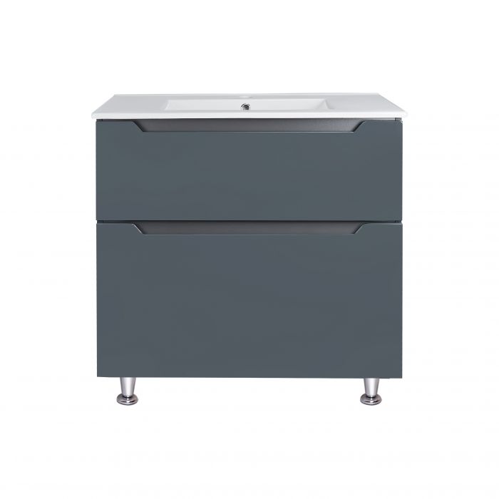 Комплект Qtap Scorpio 810х825х460 Graphite напольная тумба + раковина врезная QT1471TNВ8023080CG
