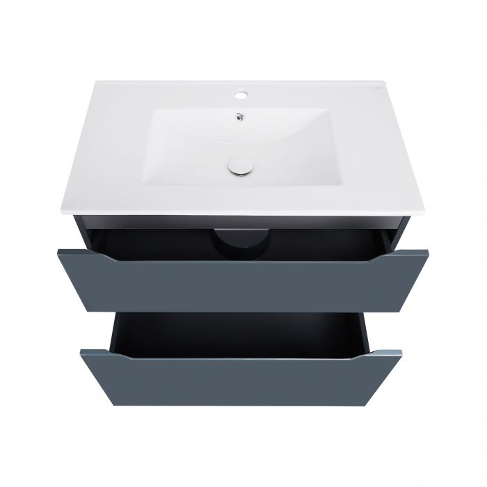 Комплект Qtap Scorpio 810х825х460 Graphite напольная тумба + раковина врезная QT1471TNВ8023080CG