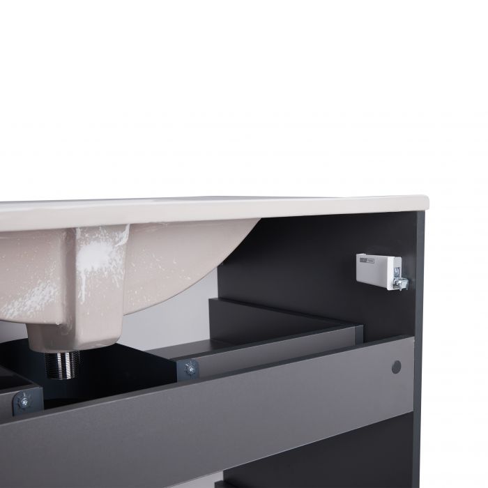 Комплект Qtap Scorpio 810х825х460 Graphite напольная тумба + раковина врезная QT1471TNВ8023080CG