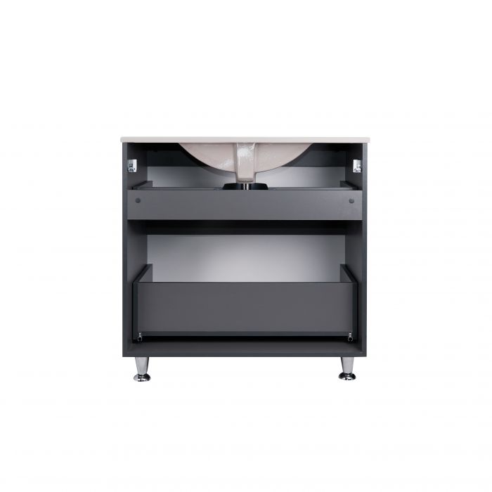 Комплект Qtap Scorpio 810х825х460 Graphite напольная тумба + раковина врезная QT1471TNВ8023080CG