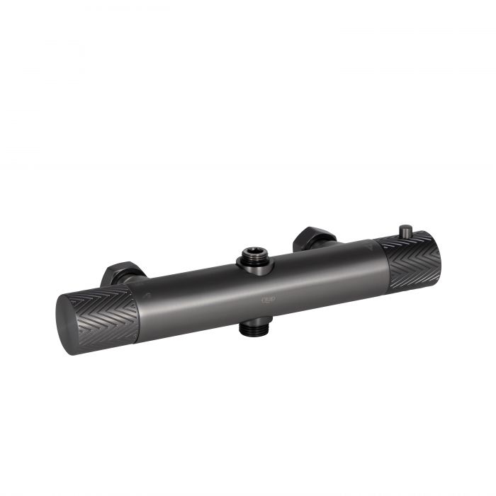 Душевая система универсальная Qtap Brno термостатическая на два потребителя QTBRN5769103ONK Black Matt