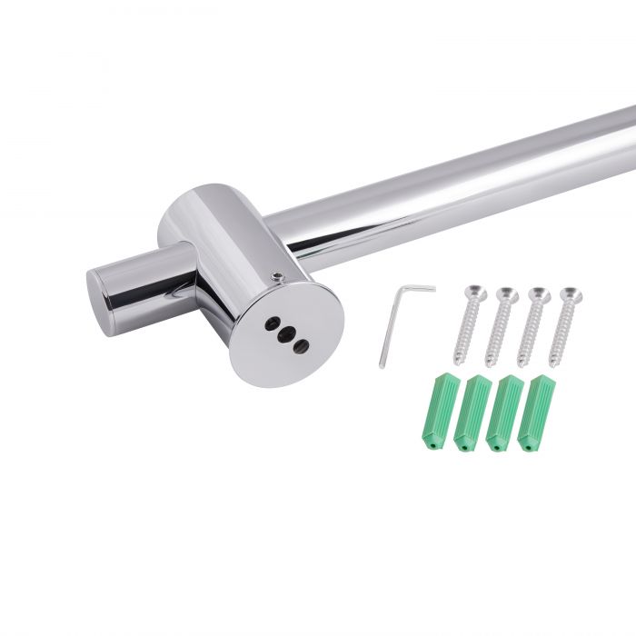 Душова стійка з тримачем універсальна Qtap Lepit 665 мм прямоугольна QTLEP82103OC Chrome