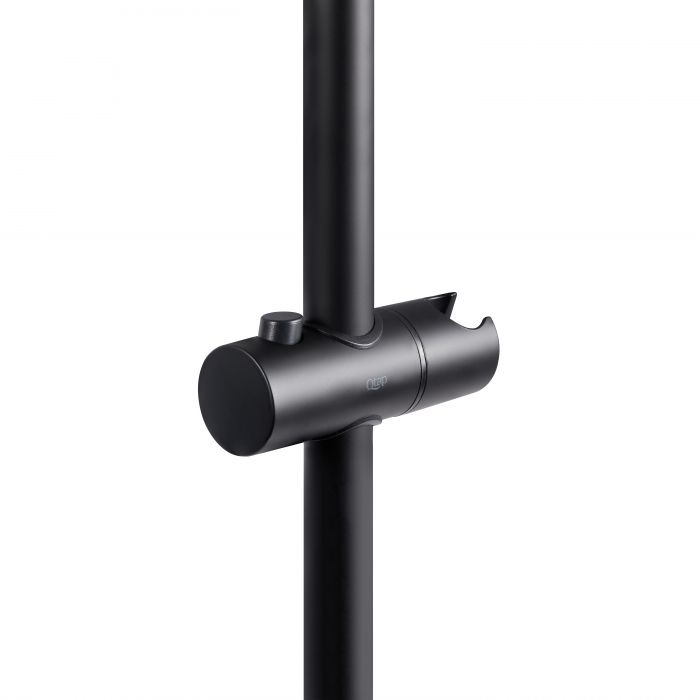 Душова стійка з тримачем універсальна Qtap Lepit 665 мм прямоугольна QTLEP82103OB Black Matt