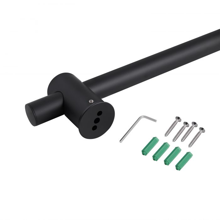 Душова стійка з тримачем універсальна Qtap Lepit 665 мм прямоугольна QTLEP82103OB Black Matt