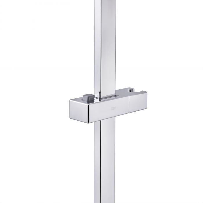 Душова стійка з тримачем універсальна Qtap Lepit 705 мм прямоугольна QTLEP82103NC Chrome