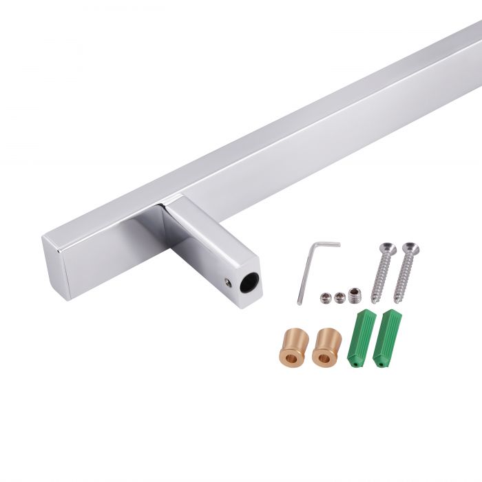 Душова стійка з тримачем універсальна Qtap Lepit 705 мм прямоугольна QTLEP82103NC Chrome