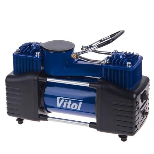 Компрессор "ViTOL" К-72 150psi/25Amp /90л/2 цилиндра/шланг 5,0м/клеммы (К-72)