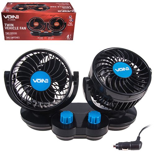 Вентилятор HX-T307 4" 12V 6.5W подвійний дві швидкості