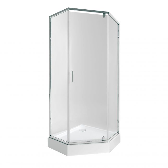 Набор Qtap душевая кабина Scorpio CRM10995-AC6 Clear 2120x900x900 мм + поддон Diamond 309912 90x90x12 см с сифоном.