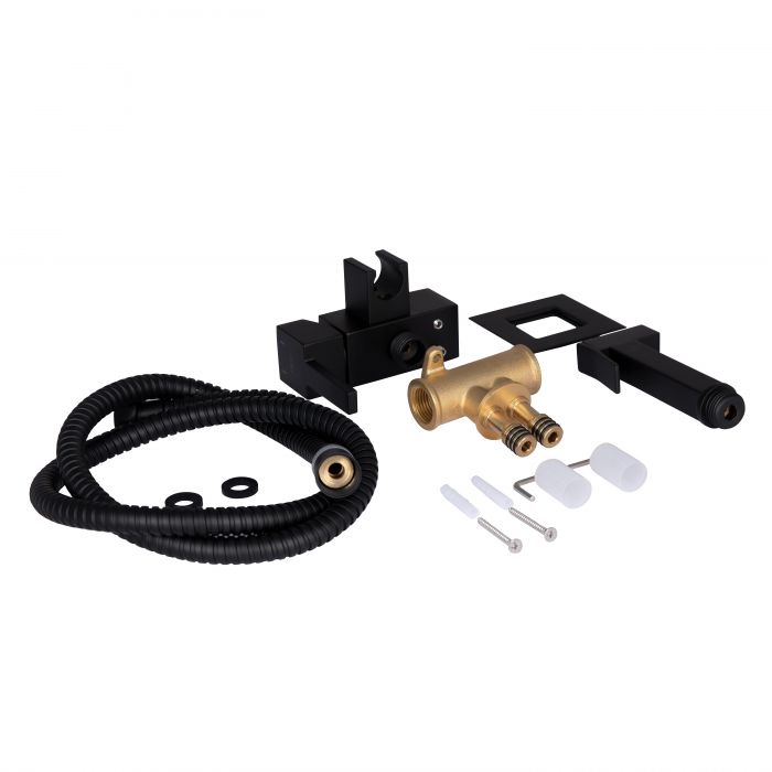 Набор для душа гигиенического Qtap Inspai-Varius прямоугольный QT259710842859NB Black Matt