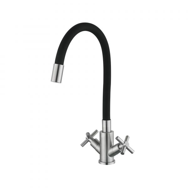 Смеситель Wind для кухни U рефлекторный Black 13R-BFS, Black керамическая букса Lidz