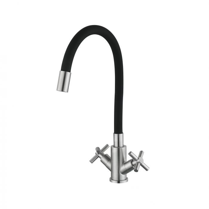 Смеситель Wind для кухни U рефлекторный Black 13R-BFS, Black керамическая букса Lidz