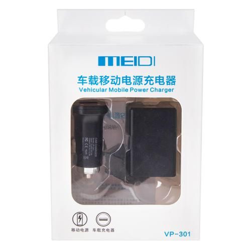 Автомобильное зарядное устройство MEIDI VP-301 1USB (12/24V - 5V 2,4A) + Power Bank 3.7V/2100mA