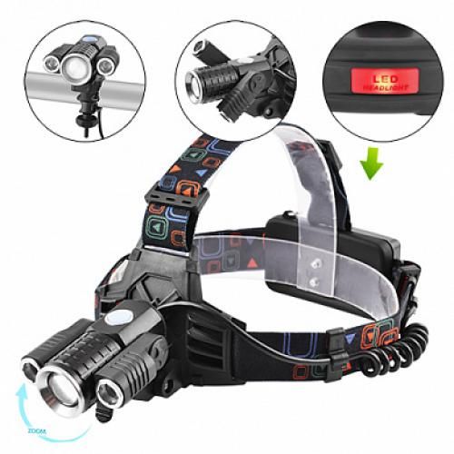 Фонарь налобный Police W602-T6+2XPE 2x18650, zoom, ЗУ 220V/12V, Box (W602-T6+2XPE)