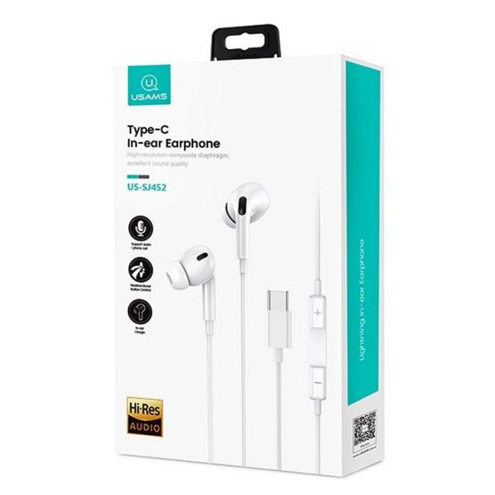 Наушники Usams EP-41 с микрофоном (Type-C/1.2m)