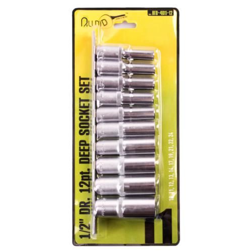 Alloid. Набор головок высоких 1/2" на планке, 10,11,12,13,14,17,19,21,22,24 mm. 11 предм.12гр