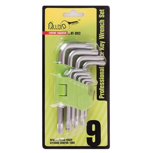 Набор изогнутых ключей TORX. 9 пр. T10-T50 Alloid