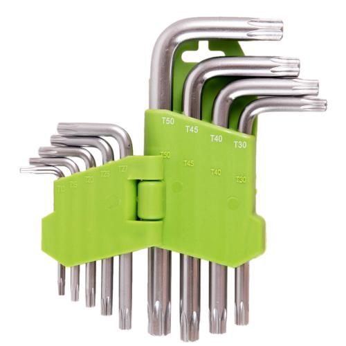 Набор изогнутых ключей TORX. 9 пр. T10-T50 Alloid