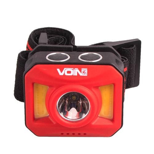 Фонарь налобный VOIN VL-163, 2 x 3W-COB (W/R)+3W XPE/АКБ800mAh/рег. наклона (VL-163)