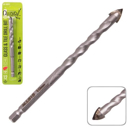 Сверло по стеклу и керамике 12мм, хвостовик HEX 1/4" Alloid, L=120mm