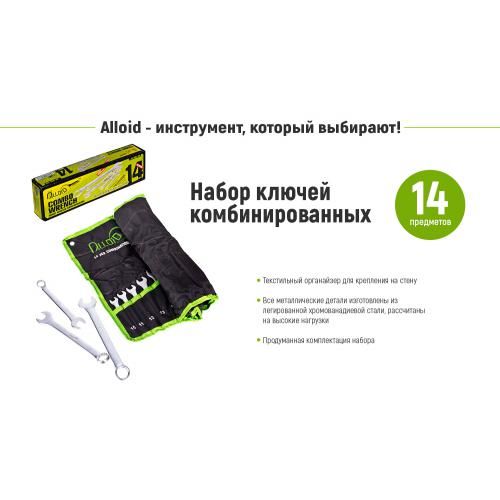 Набор комбинированных ключей. 14 предметов Alloid (специальность) (НК-2005-14М)