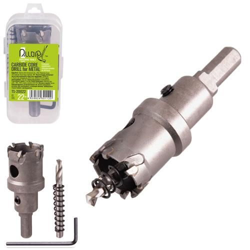 Сверло корончатое твердосплавное по металлу 22мм Alloid