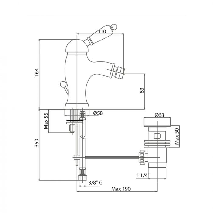 Смеситель для биде Bianchi Elite BIDELT2003#011IMCRM