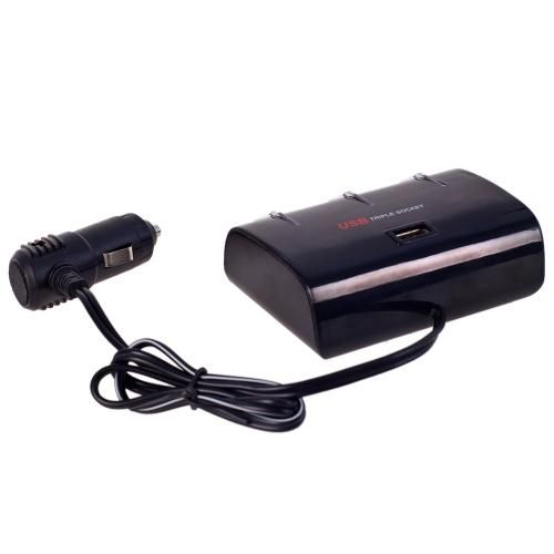 Удлинитель прикуривателя VOIN 3 выхода + 1USB 1000mA 12/24V SC-3073 (SC-3073)