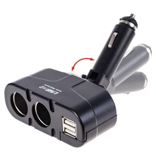 Удлинитель прикуривателя VOIN 2 выхода+2USB 1500mA/предотвращение (WF-0668/003) (WF-0668/003)