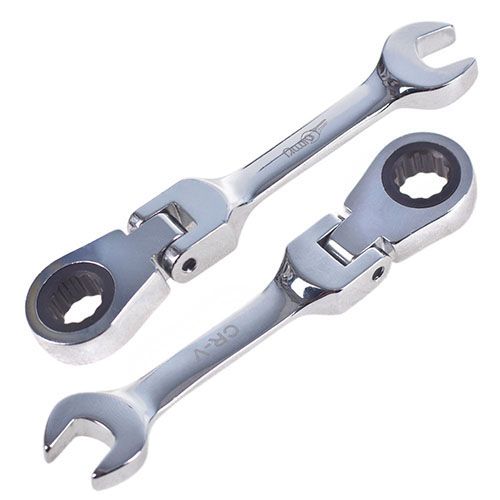 Ключ ком.бинированный трещоточный сокращенный с карданом 14 мм Alloid