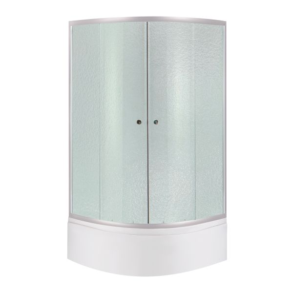 Душевая кабина Latwa SC90x90.SAT.HIGH.FR полукруглая, стекло Frost 4 мм + Душевой поддон KAPIELKA ST90x90x41, с панелью Lidz