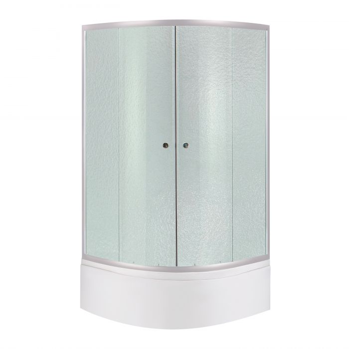 Душевая кабина Latwa SC90x90.SAT.HIGH.FR полукруглая, стекло Frost 4 мм + Душевой поддон KAPIELKA ST90x90x41, с панелью Lidz