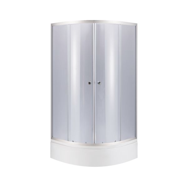 Душевая кабина Latwa SC80x80.SAT.MID.GR полукруглая, стекло тон. 4 мм + Душевой поддон KAPIELKA ST80x80x26, с панелью Lidz