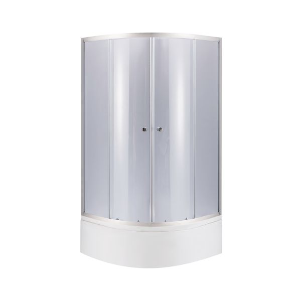 Душевая кабина Latwa SC80x80.SAT.HIGH.GR полукруглая, стекло тон. 4 мм + Душевой поддон KAPIELKA ST80x80x41, с панелью Lidz