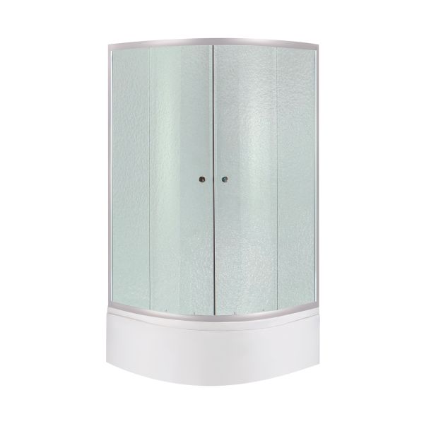 Душевая кабина Latwa SC80x80.SAT.HIGH.FR полукруглая, стекло Frost 4 мм + Душевой поддон KAPIELKA ST80x80x41, с панелью Lidz