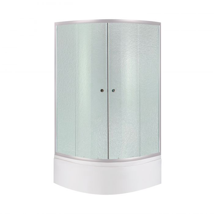 Душевая кабина Latwa SC80x80.SAT.HIGH.FR полукруглая, стекло Frost 4 мм + Душевой поддон KAPIELKA ST80x80x41, с панелью Lidz
