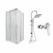 Готовое решение Qtap 8: Душ. кабина квадратная, 90x90+ Душ. панель + Смеситель для душа