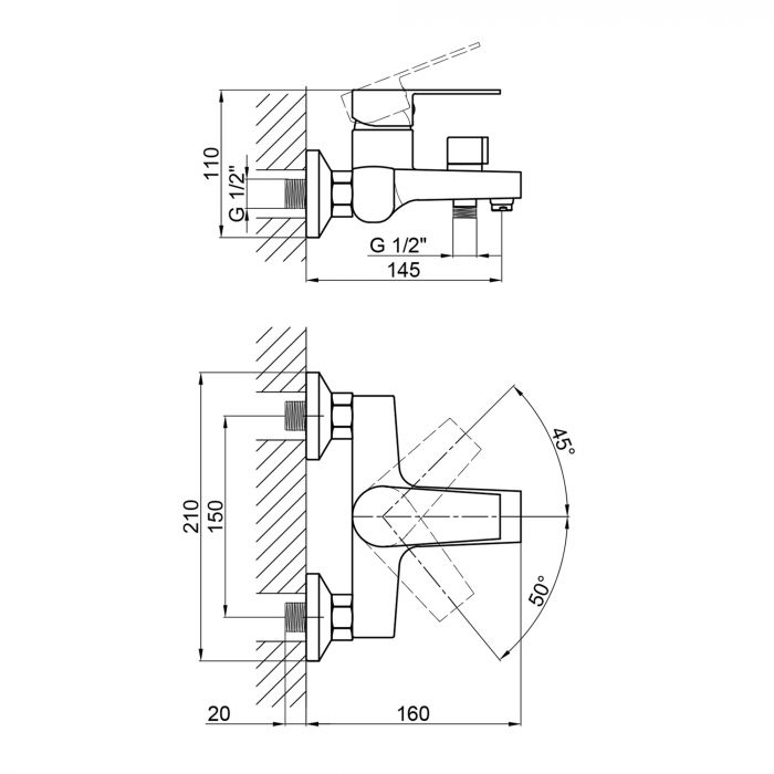 Смеситель для ванной Brinex 35C 006N