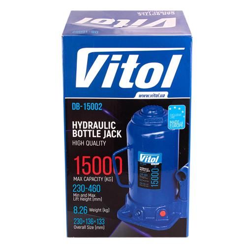 Домкрат гидравлический телескоп 15т в коробке min 230мм – max 460мм 9кг (DB-15002/T91504) (DB-15002)