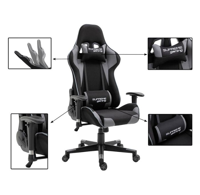Компьютерное кресло из ткани PlayMaker Supreme Gaming 94559 Черно-серый, Zenga ткань